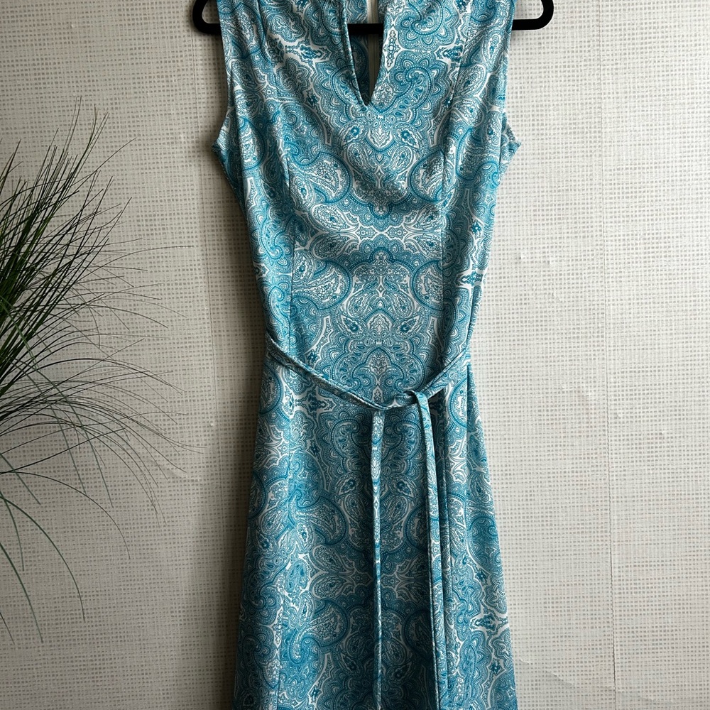 SOLD Second Round 60s Elegant Blue Paisley Dress